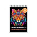Carti si Birotica - Carti - Carti pentru copii - Carti de colorat - Carte de colorat, 50 de ilustratii, Animale Mandala, 106 pagini, A5 - Infinity.ro