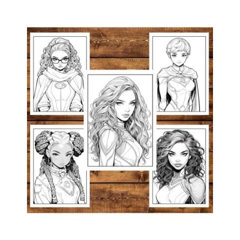 Carti si Birotica - Carti - Carti pentru copii - Carti de colorat - Carte de colorat, 50 de ilustratii, Anime Superhero Girls, 106 pagini, A5 - Infinity.ro