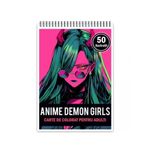 Carti si Birotica - Carti - Carti pentru copii - Carti de colorat - Carte de colorat, 50 de ilustratii, Anime Demon Girls, 106 pagini, A5 - Infinity.ro