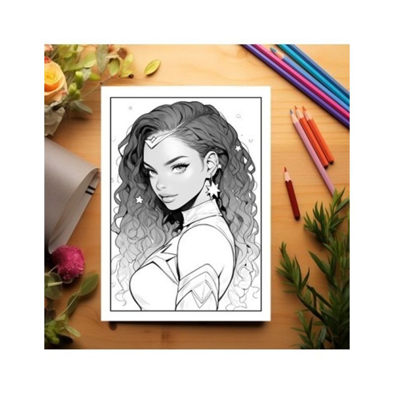 Carti si Birotica - Carti - Carti pentru copii - Carti de colorat - Carte de colorat, 50 de ilustratii, Anime Superhero Girls, 106 pagini, A5 - Infinity.ro
