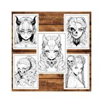 Carti si Birotica - Carti - Carti pentru copii - Carti de colorat - Carte de colorat, 50 de ilustratii, Anime Demon Girls, 106 pagini, A5 - Infinity.ro