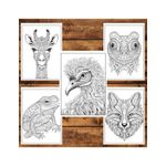 Carti si Birotica - Carti - Carti pentru copii - Carti de colorat - Carte de colorat, 50 de ilustratii, Animale Mandala, 106 pagini, A5 - Infinity.ro
