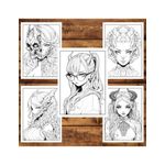 Carti si Birotica - Carti - Carti pentru copii - Carti de colorat - Carte de colorat, 50 de ilustratii, Anime Demon Girls, 106 pagini, A5 - Infinity.ro