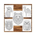 Carti si Birotica - Carti - Carti pentru copii - Carti de colorat - Carte de colorat, 50 de ilustratii, Animale Mandala, 106 pagini, A5 - Infinity.ro