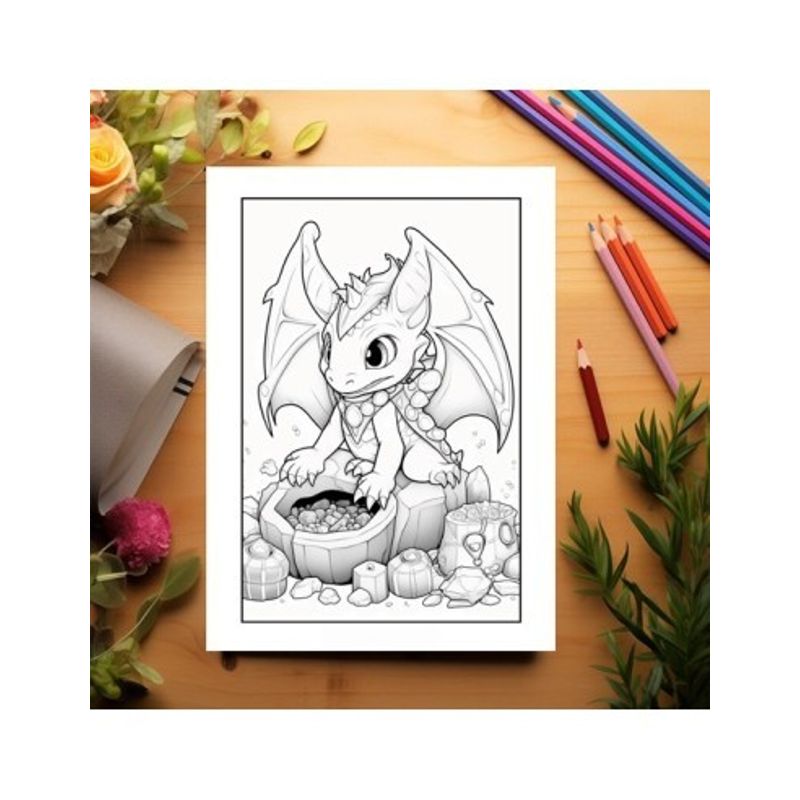 Carti si Birotica - Carti - Carti pentru copii - Carti de colorat - Carte de colorat, 50 de ilustratii, Bebe Dragoni - Volumul III, 106 pagini, A5 - Infinity.ro