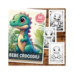 Carti si Birotica - Carti - Carti pentru copii - Carti de colorat - Carte de colorat, 50 de ilustratii, Bebe Crocodili, 106 pagini, A5 - Infinity.ro