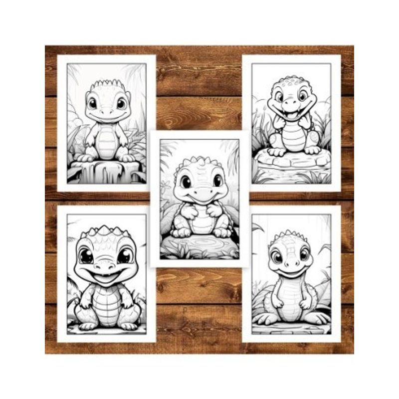 Carti si Birotica - Carti - Carti pentru copii - Carti de colorat - Carte de colorat, 50 de ilustratii, Bebe Crocodili, 106 pagini, A5 - Infinity.ro