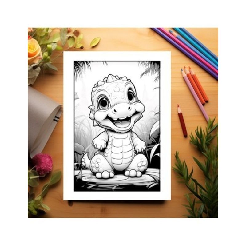 Carti si Birotica - Carti - Carti pentru copii - Carti de colorat - Carte de colorat, 50 de ilustratii, Bebe Crocodili, 106 pagini, A5 - Infinity.ro