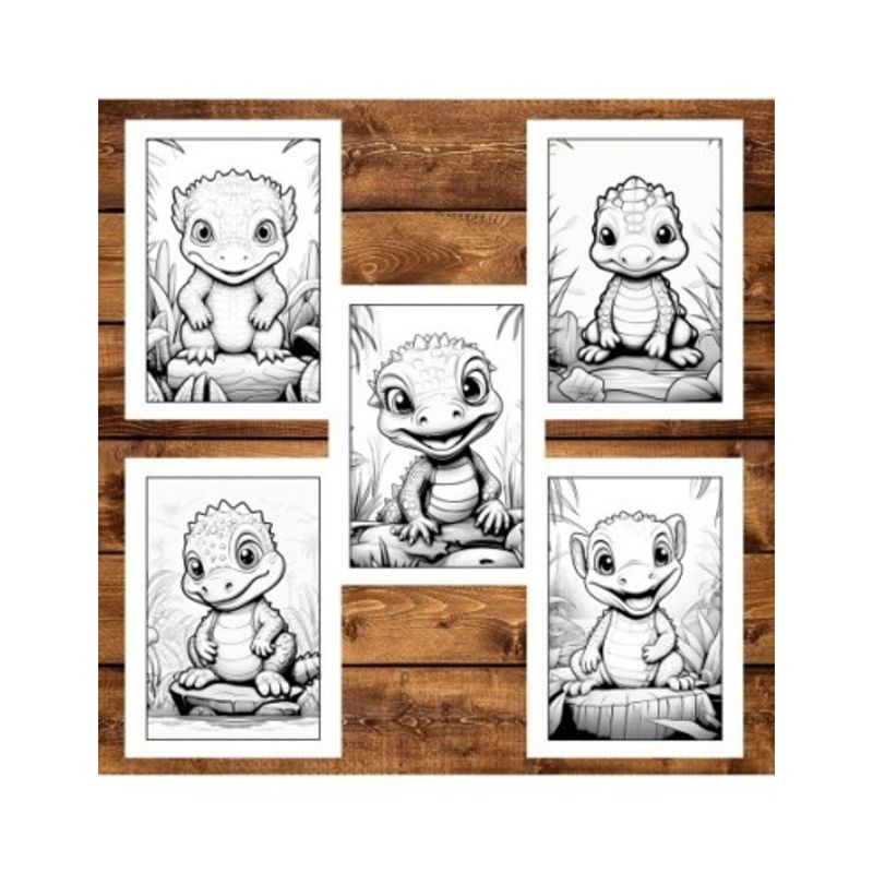 Carti si Birotica - Carti - Carti pentru copii - Carti de colorat - Carte de colorat, 50 de ilustratii, Bebe Crocodili, 106 pagini, A5 - Infinity.ro