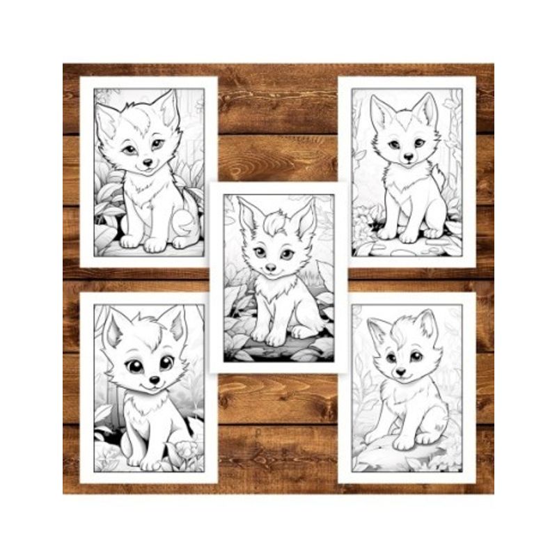 Carti si Birotica - Carti - Carti pentru copii - Carti de colorat - Carte de colorat, 50 de ilustratii, Bebe Lupi, 106 pagini, A5 - Infinity.ro