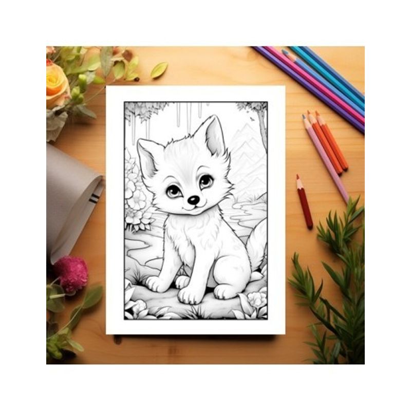 Carti si Birotica - Carti - Carti pentru copii - Carti de colorat - Carte de colorat, 50 de ilustratii, Bebe Lupi, 106 pagini, A5 - Infinity.ro