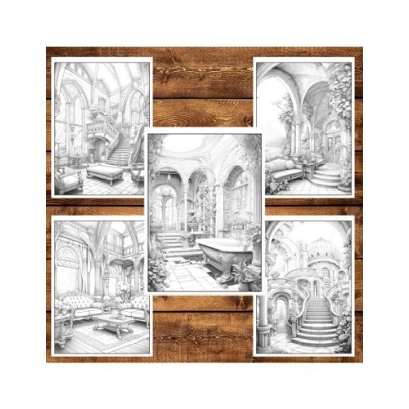 Carti si Birotica - Carti - Carti pentru copii - Carti de colorat - Carte de colorat, 50 de ilustratii, Camera Regala, 106 pagini, A5 - Infinity.ro