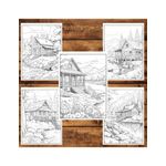 Carti si Birotica - Carti - Carti pentru copii - Carti de colorat - Carte de colorat, 50 de ilustratii, Cabane, 106 pagini, A5 - Infinity.ro