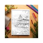 Carti si Birotica - Carti - Carti pentru copii - Carti de colorat - Carte de colorat, 50 de ilustratii, Cabane, 106 pagini, A5 - Infinity.ro
