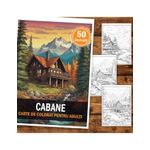 Carti si Birotica - Carti - Carti pentru copii - Carti de colorat - Carte de colorat, 50 de ilustratii, Cabane, 106 pagini, A5 - Infinity.ro