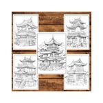 Carti si Birotica - Carti - Carti pentru copii - Carti de colorat - Carte de colorat, 50 de ilustratii, Case Chinezesti, 106 pagini, A5 - Infinity.ro