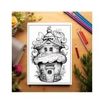 Carti si Birotica - Carti - Carti pentru copii - Carti de colorat - Carte de colorat, 50 de ilustratii, Case Dulci, 106 pagini, A5 - Infinity.ro