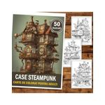 Carti si Birotica - Carti - Carti pentru copii - Carti de colorat - Carte de colorat, 50 de ilustratii, Case Steampunk, 106 pagini, A5 - Infinity.ro