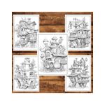 Carti si Birotica - Carti - Carti pentru copii - Carti de colorat - Carte de colorat, 50 de ilustratii, Case Steampunk, 106 pagini, A5 - Infinity.ro