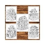 Carti si Birotica - Carti - Carti pentru copii - Carti de colorat - Carte de colorat, 50 de ilustratii, Case Mayase, 106 pagini, A5 - Infinity.ro