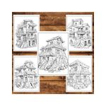 Carti si Birotica - Carti - Carti pentru copii - Carti de colorat - Carte de colorat, 50 de ilustratii, Case Mayase, 106 pagini, A5 - Infinity.ro