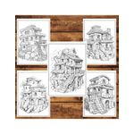 Carti si Birotica - Carti - Carti pentru copii - Carti de colorat - Carte de colorat, 50 de ilustratii, Case Mayase, 106 pagini, A5 - Infinity.ro