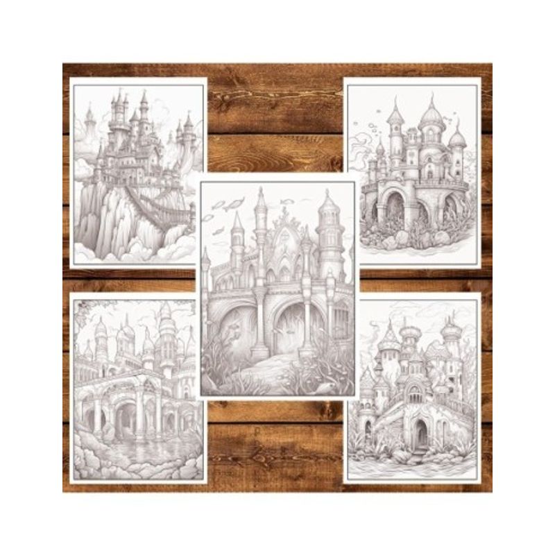 Carti si Birotica - Carti - Carti pentru copii - Carti de colorat - Carte de colorat, 50 de ilustratii, Castele - Volumul II, 106 pagini, A5 - Infinity.ro