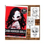 Carti si Birotica - Carti - Carti pentru copii - Carti de colorat - Carte de colorat, 50 de ilustratii, Chibi Horror Girls, 106 pagini, A5 - Infinity.ro