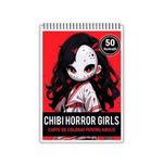 Carti si Birotica - Carti - Carti pentru copii - Carti de colorat - Carte de colorat, 50 de ilustratii, Chibi Horror Girls, 106 pagini, A5 - Infinity.ro