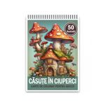 Carti si Birotica - Carti - Carti pentru copii - Carti de colorat - Carte de colorat, 50 de ilustratii, Casute in Ciuperci, 106 pagini, A5 - Infinity.ro