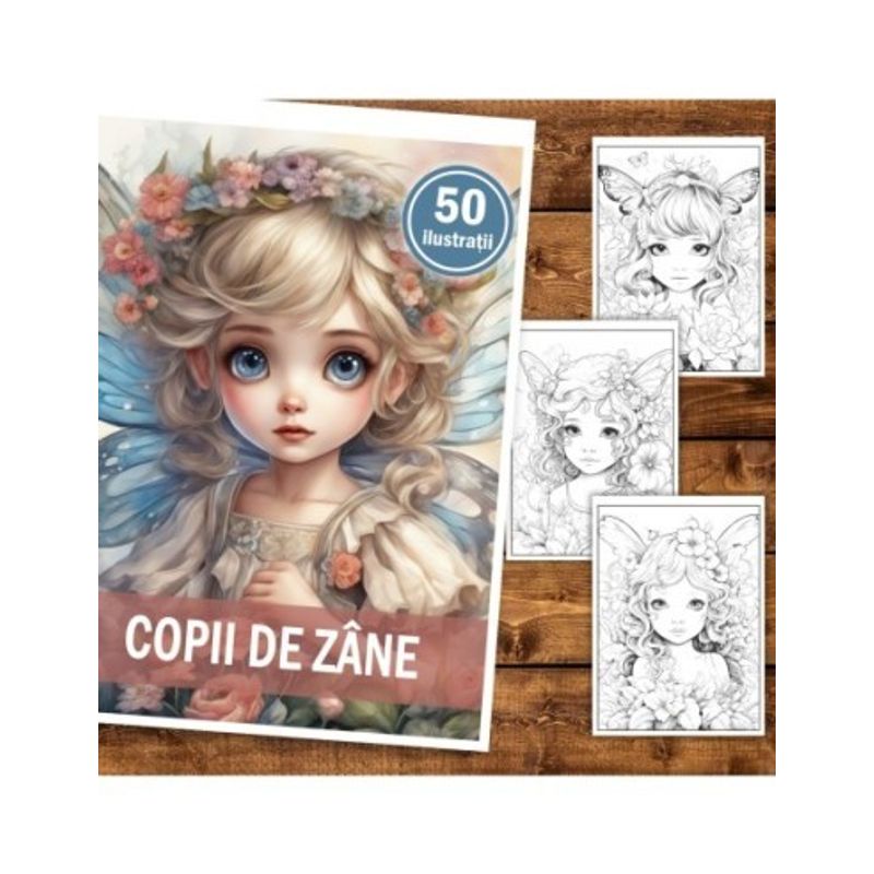 Carti si Birotica - Carti - Carti pentru copii - Carti de colorat - Carte de colorat, 50 de ilustratii, Copii de Zane, 106 pagini, A5 - Infinity.ro