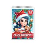 Carti si Birotica - Carti - Carti pentru copii - Carti de colorat - Carte de colorat, 50 de ilustratii, Craciun Fericit, 106 pagini, A5 - Infinity.ro