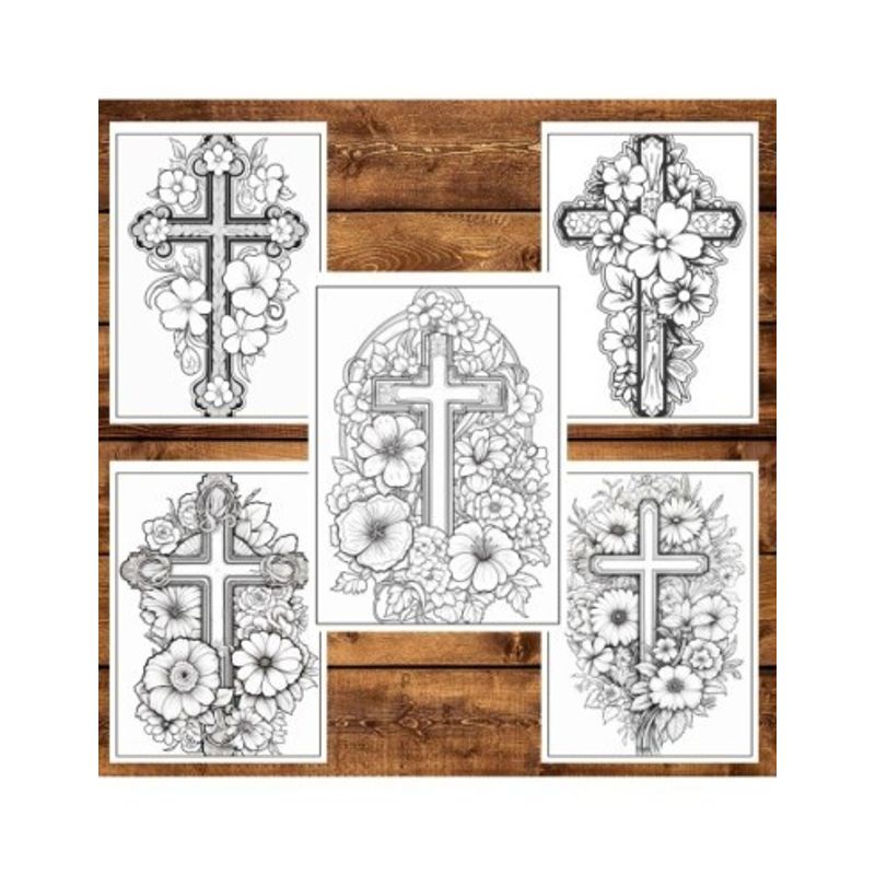 Carti si Birotica - Carti - Carti pentru copii - Carti de colorat - Carte de colorat, 50 de ilustratii, Cruci - Volumul I, 106 pagini, A5 - Infinity.ro