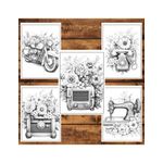 Carti si Birotica - Carti - Carti pentru copii - Carti de colorat - Carte de colorat, 50 de ilustratii, Flori vintage - Volumul II, 106 pagini, A5 - Infinity.ro