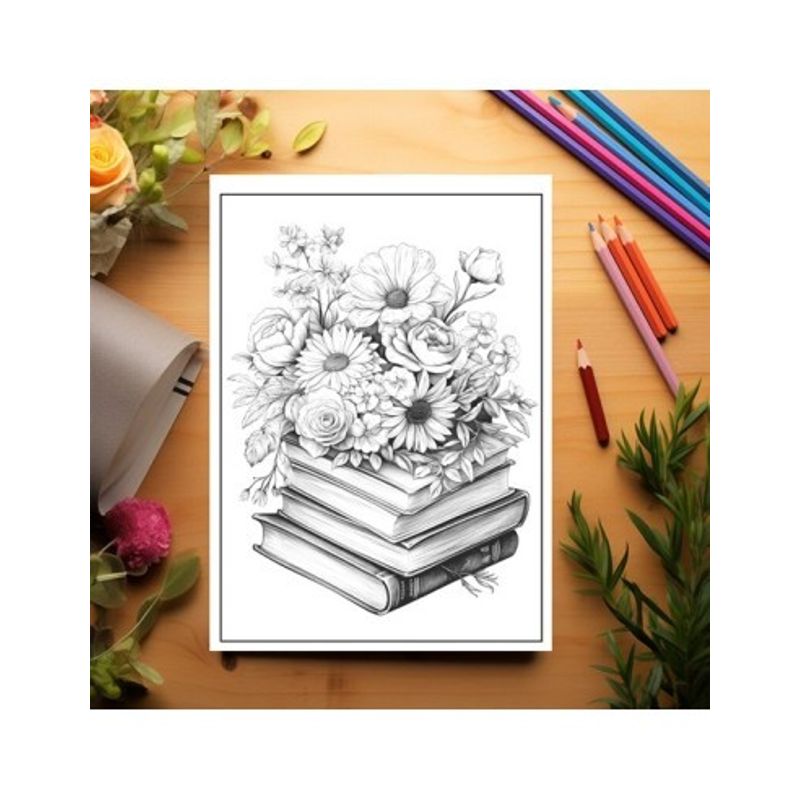 Carti si Birotica - Carti - Carti pentru copii - Carti de colorat - Carte de colorat, 50 de ilustratii, Flori vintage - Volumul I, 106 pagini, A5 - Infinity.ro