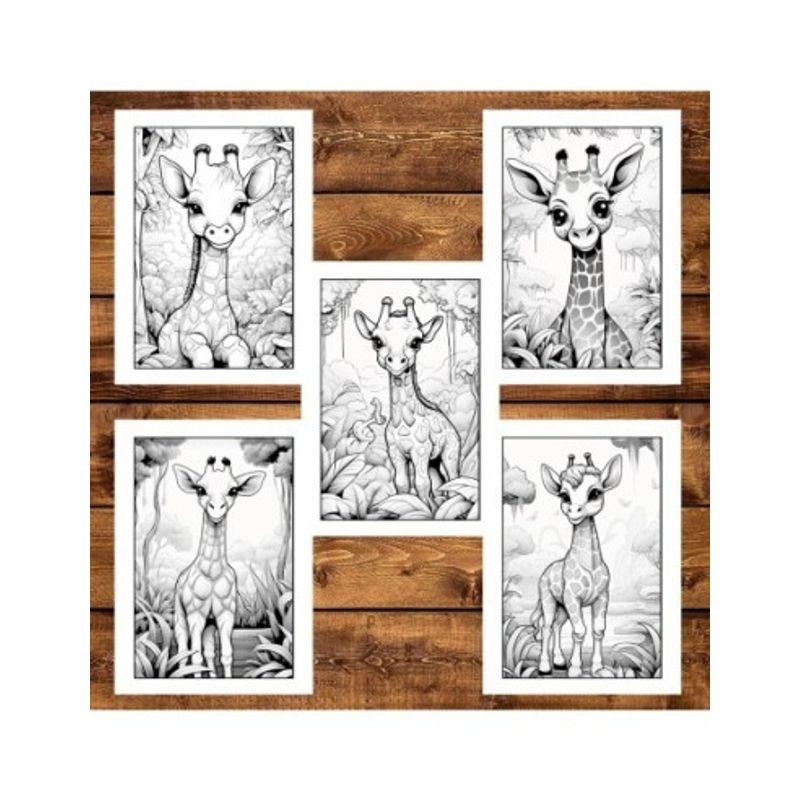 Carti si Birotica - Carti - Carti pentru copii - Carti de colorat - Carte de colorat, 50 de ilustratii, Girafe dragute, 106 pagini, A5 - Infinity.ro