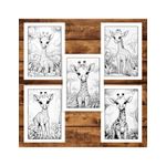 Carti si Birotica - Carti - Carti pentru copii - Carti de colorat - Carte de colorat, 50 de ilustratii, Girafe dragute, 106 pagini, A5 - Infinity.ro