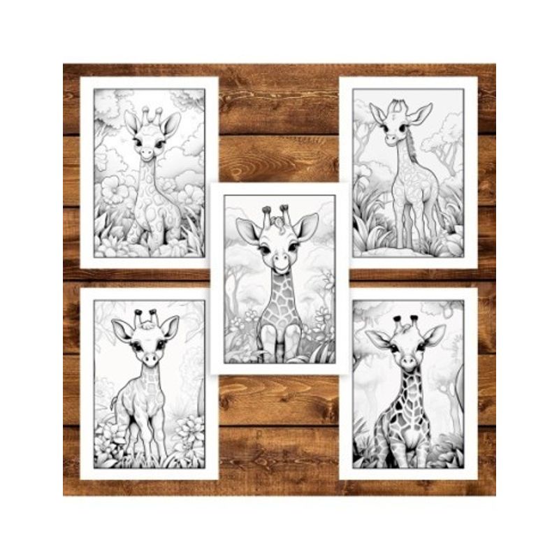 Carti si Birotica - Carti - Carti pentru copii - Carti de colorat - Carte de colorat, 50 de ilustratii, Girafe dragute, 106 pagini, A5 - Infinity.ro