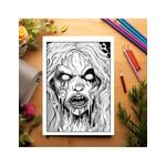 Carti si Birotica - Carti - Carti pentru copii - Carti de colorat - Carte de colorat, 50 de ilustratii, Horror Vibes, 106 pagini, A5 - Infinity.ro