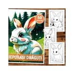 Carti si Birotica - Carti - Carti pentru copii - Carti de colorat - Carte de colorat, 50 de ilustratii, Iepurasi draguti, 106 pagini, A5 - Infinity.ro