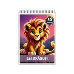 Carti si Birotica - Carti - Carti pentru copii - Carti de colorat - Carte de colorat, 50 de ilustratii, Lei draguti, 106 pagini, A5 - Infinity.ro