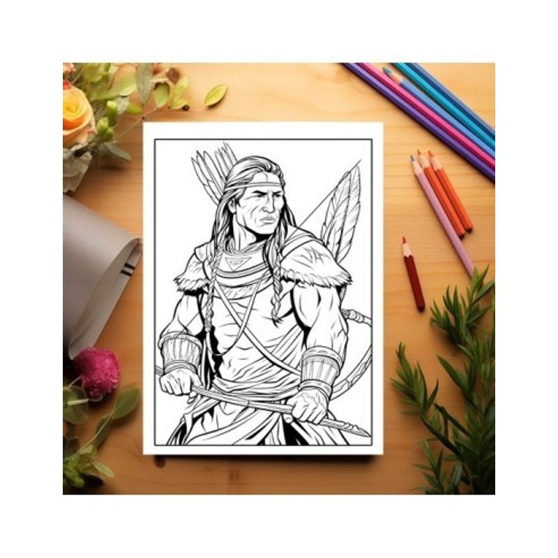 Carti si Birotica - Carti - Carti pentru copii - Carti de colorat - Carte de colorat, 50 de ilustratii, Native Americans, 106 pagini, A5 - Infinity.ro