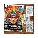 Carti si Birotica - Carti - Carti pentru copii - Carti de colorat - Carte de colorat, 50 de ilustratii, Native Americans, 106 pagini, A5 - Infinity.ro