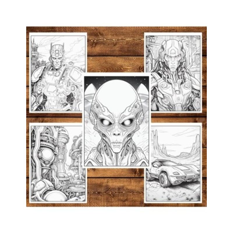 Carti si Birotica - Carti - Carti pentru copii - Carti de colorat - Carte de colorat, 50 de ilustratii, O lume din viitor - Volumul II, 106 pagini, A5 - Infinity.ro