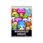 Carti si Birotica - Carti - Carti pentru copii - Carti de colorat - Carte de colorat, 50 de ilustratii, Monstruleti draguti, 106 pagini, A5 - Infinity.ro