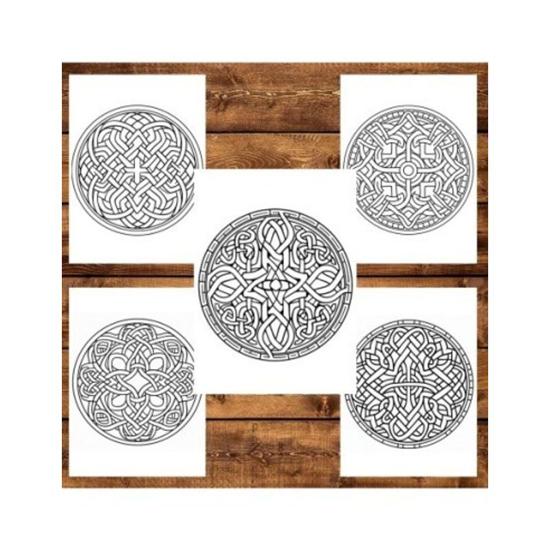 Carti si Birotica - Carti - Carti pentru copii - Carti de colorat - Carte de colorat, 50 de ilustratii, Noduri Celtice, 106 pagini, A5 - Infinity.ro