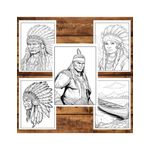 Carti si Birotica - Carti - Carti pentru copii - Carti de colorat - Carte de colorat, 50 de ilustratii, Native Americans, 106 pagini, A5 - Infinity.ro