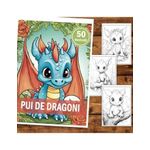 Carti si Birotica - Carti - Carti pentru copii - Carti de colorat - Carte de colorat, 50 de ilustratii, Pui de Dragoni, 106 pagini, A5 - Infinity.ro