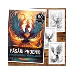 Carti si Birotica - Carti - Carti pentru copii - Carti de colorat - Carte de colorat, 50 de ilustratii, Pasari Phoenix, 106 pagini, A5 - Infinity.ro