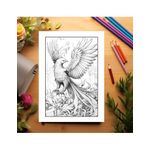 Carti si Birotica - Carti - Carti pentru copii - Carti de colorat - Carte de colorat, 50 de ilustratii, Pasari Phoenix, 106 pagini, A5 - Infinity.ro